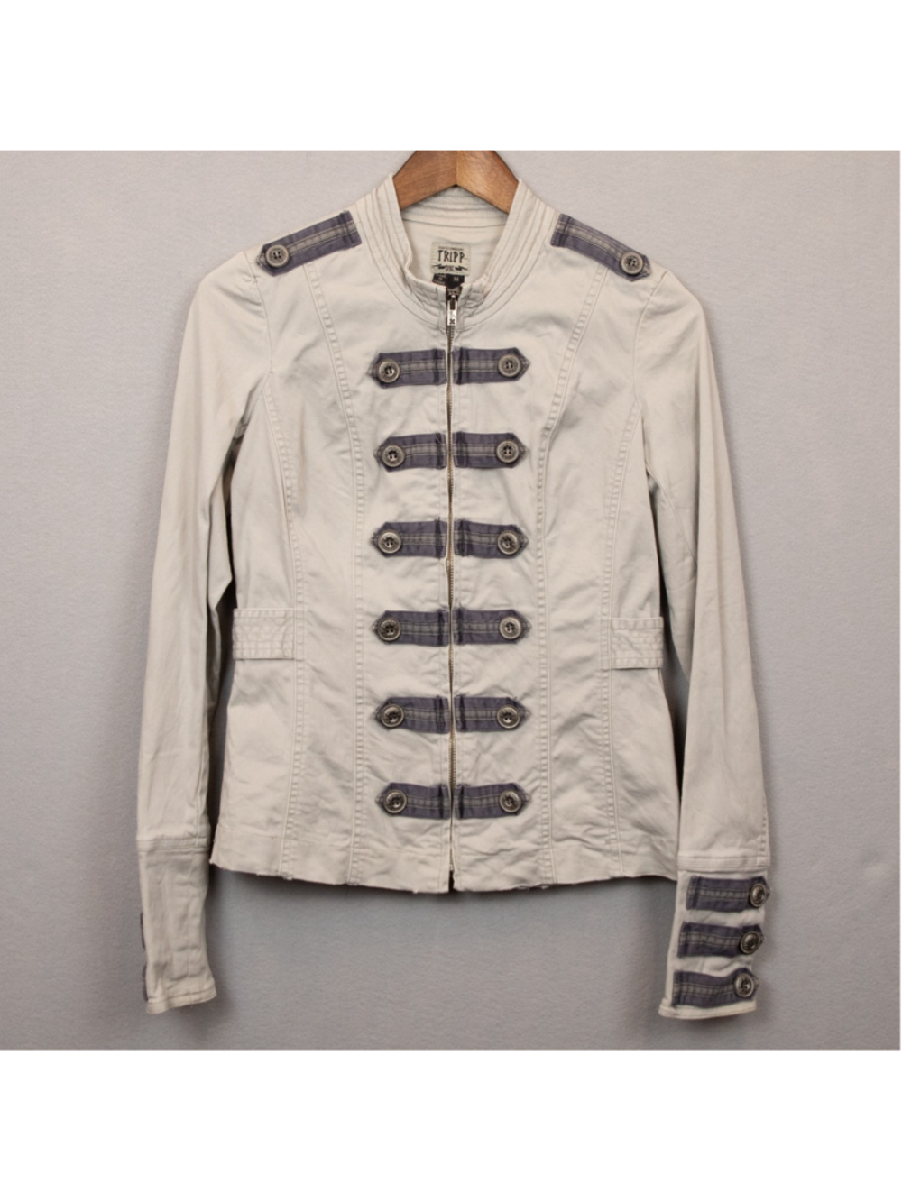 Tripp NYC beige grey military jacket-M